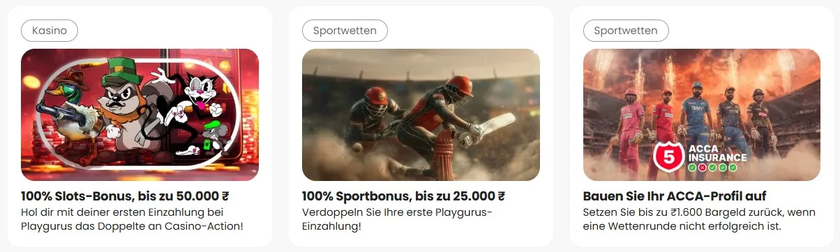 PlayGurus Willkommensbonus